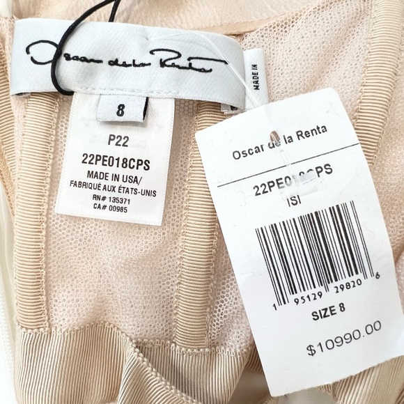 Oscar de la Renta Crystal Beaded Flower Strapless Gown Long Dress - Picture 16 of 17